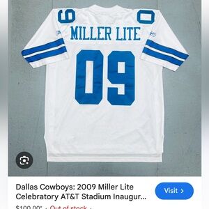 Authentic  Vintage  Dallas Cowboys 2009Miller Lite stitched jersey XL